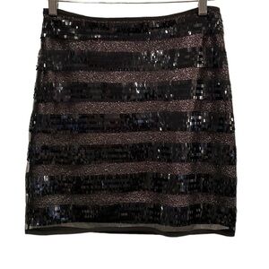 MINKPINK Eyes on the Prize Black and Silver Sequin layer Skirt